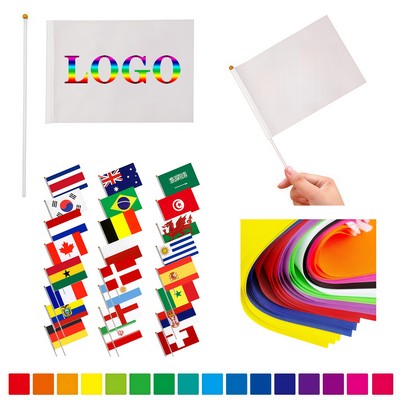 Custom Full Color Single Reverse Polyester Hand Flag