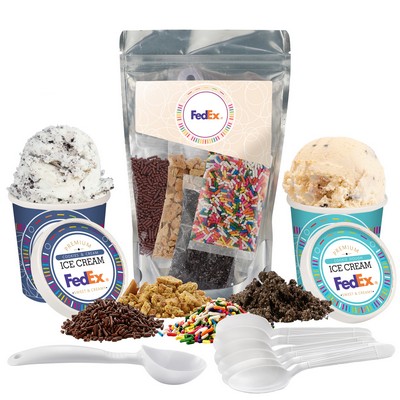 Handcrafted Ice Cream with Ice Cream Topping Kit - 2 Pint Bundle - Cookie Lovers