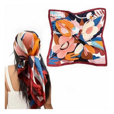 Silk Feeling Scarf Head Scarf
