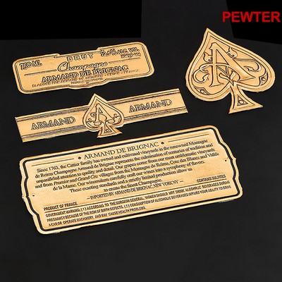 Custom Adhesive Pewter Label