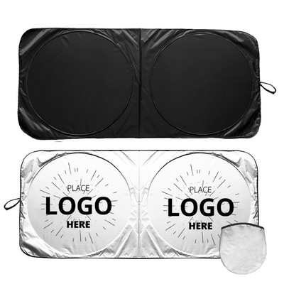 Custom 190T Silver-Coated Car Sun Shade for Branding
