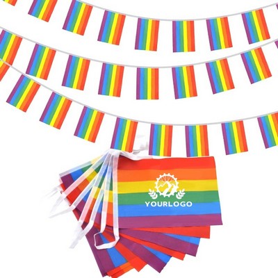 LGBTQ+ 25-Flag 23-Foot Rainbow Banner Flag MOQ100PCS