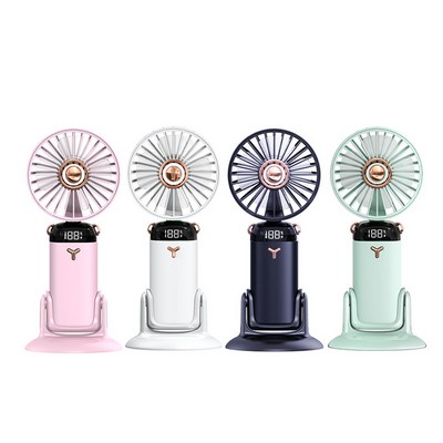 2400 mAh Foldable USB Rechargeable LED Display Handheld Fan
