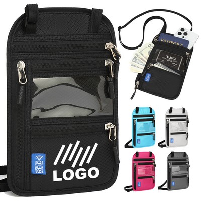 Rfid Blocking Adjustable Passport And Wallet Neck Pocket