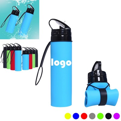 20 oz Silicone Collapsible Folding Water Bottle