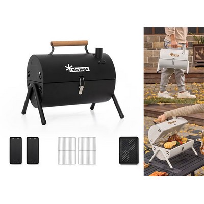 Portable Barbecue Charcoal Grill With 3-Piece BBQ Utensil
