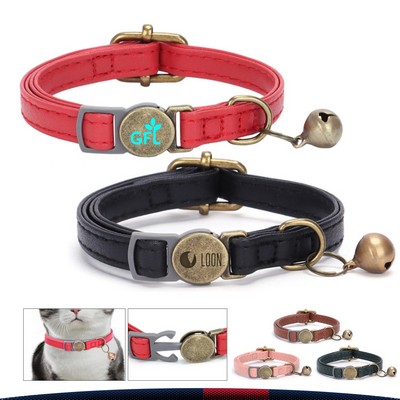 Japhet Retro PU Breakaway Cat Collar