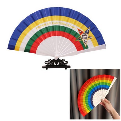 Custom Plastic Frame Fabric Folding Fan