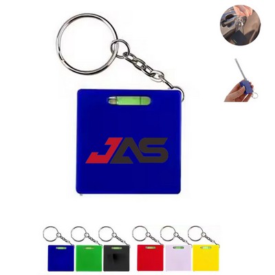 Square Level Tape Measure Key Chain