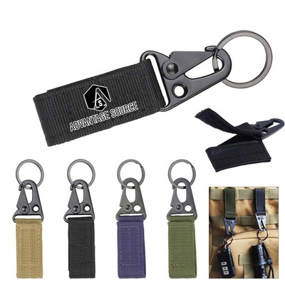 Tactical Nylon Keychain With Metal Hook