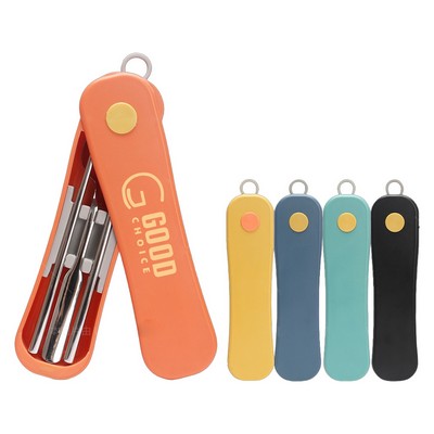 Wheat Straw Portable Cutlery Set w/ Rotating Box
