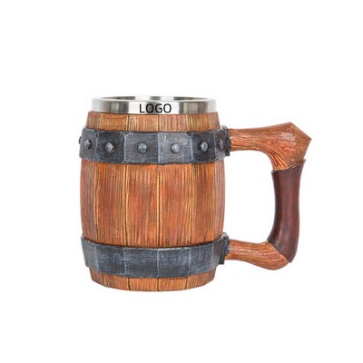 20 Oz Timber Barrel Type Stainless Steel Beer Mug
