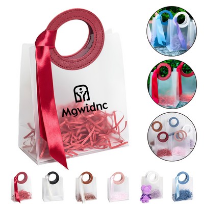 Large Clear Frosted Plastic Handbag for Birthday Candy Wedding Party Favor School Gift