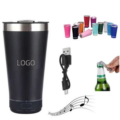 Stainless Steel Mug with Bluetooth Speaker