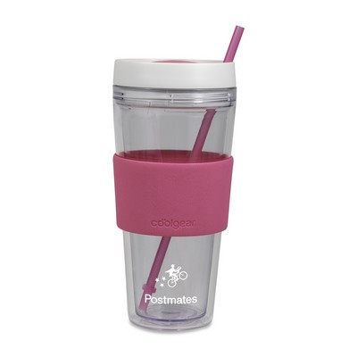 Cool Gear® Callisto Chiller Clear Straw Bottle - 24 Oz. - Pink