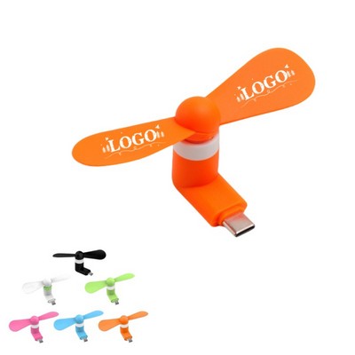 Portable Mini USB Plug-in Fan for Smartphones, Type-C Connector