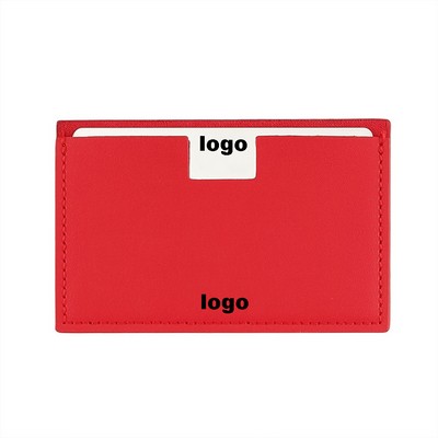 Stainless Steel Compact Makeup Mirror W/ Leather Case