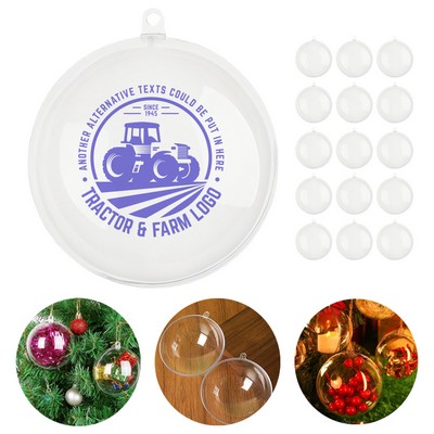 7.9" Clear Plastic Fillable Christmas Ball Ornaments