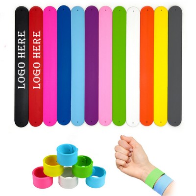 Custom Silicone Slap Bracelet for Kids Adults Flexible Wristband