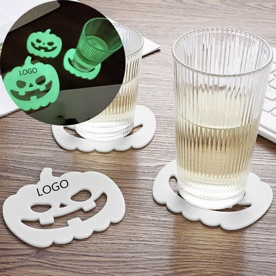 Halloween PVC Pumpkin Fluorescent Coasters