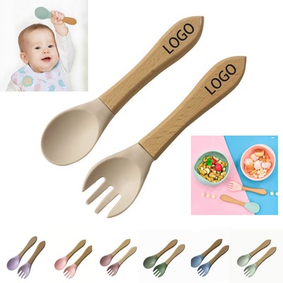 BPA Free Toddler Utensils Silicone Baby Feeding Forks Spoons Set