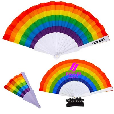 Rainbow Folding Fan