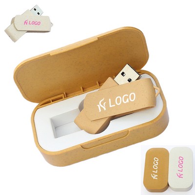 Biodegradable Wheat Straw 16GB USB Drive with Case