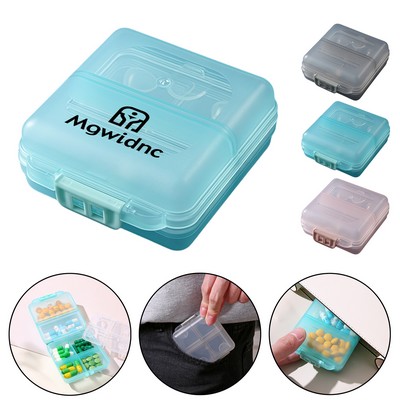 Portable 7-Day Pill Organizer with 6 Compartments, Large Capacity