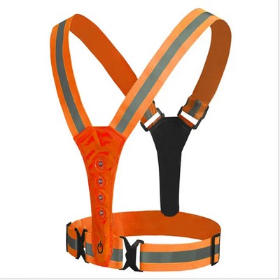 Outdoor Safety Adjustable Reflective Belt and LED