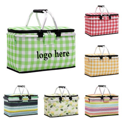 18' Collapsible Portable Picnic Basket with Lids