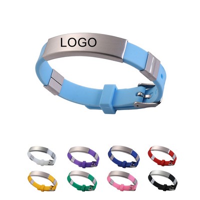 Silicone Stainless Steel Bracelet