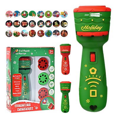 Children's Projection Flashlight Baby Educational Toy 24 Cartoon Patterns Christmas Gift