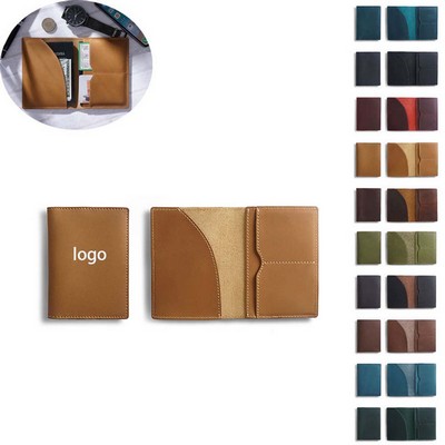 Leather Wallet Passport Holder ID Credit Card Cover