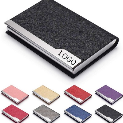 Customized PU Leather Metal Business Card Holder