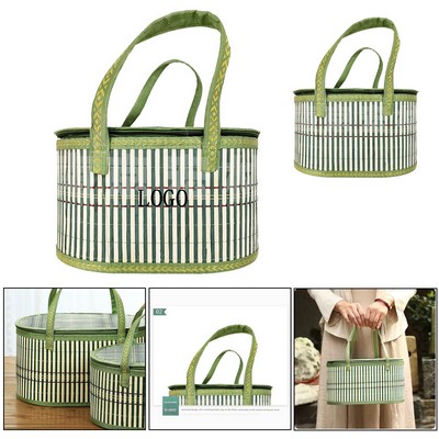 Handmade Oval Bamboo Basket