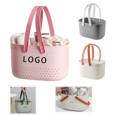 Portable Perforated Shower Caddy Basket with Dual Handles