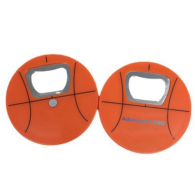 Multifunctional Flat Basketball Shape Bottle Opener Magnetic Refrigerator