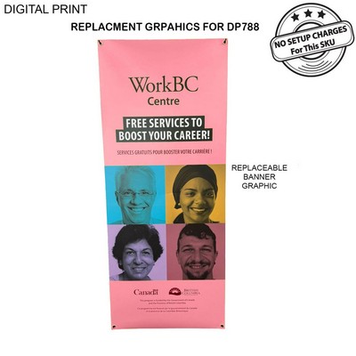 Replacement Graphics Only, 33.5x80, for Tripod Banner DP788, Anti-Reflective