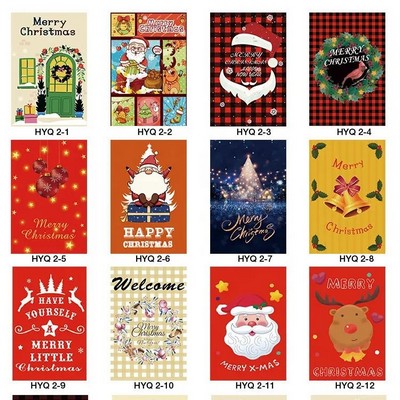 17.72"×11.81" Double Sided Santa Claus and Christmas Tree Garden Flag