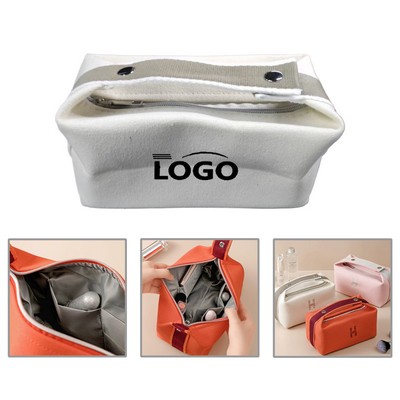 Portable Canvas Tote Makeup Bag Toiletry Organizer