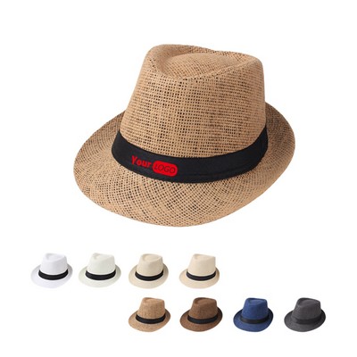 Natural Straw Fedora Hat