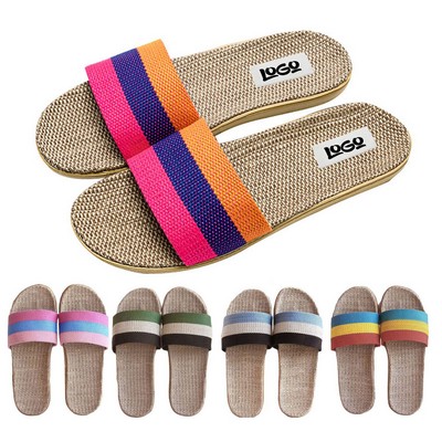 Fashion Unisex Linen Summer Skidproof Indoor Slippers