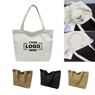 Large Canvas Tote with Spacious Interior