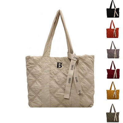 Nylon Cotton Large Capacity Tote Bag