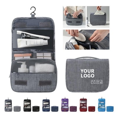 Hanging Travel Toiletry Bag With Waterproof Cationic Polyester Material