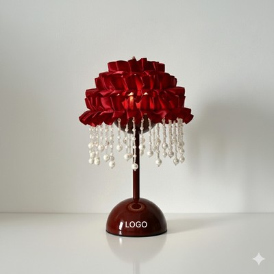 Pearl Tassel Table Lamp Bedside Night Light Decorative Ambient Lamp Bedroom Valentine's Day Gift