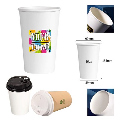 16 Oz. Paper Hot Cups With Lids