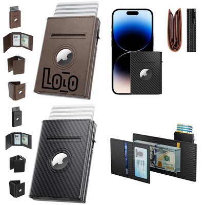 Tri-Fold Metal Card Holder with Tracker Slot