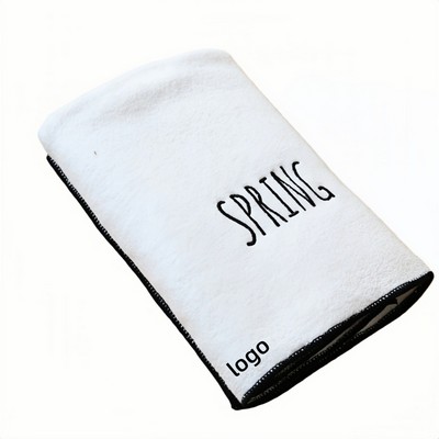 Embroidered Coral Fleece Bath Towel A Class Absorbent for All Seasons and Ages