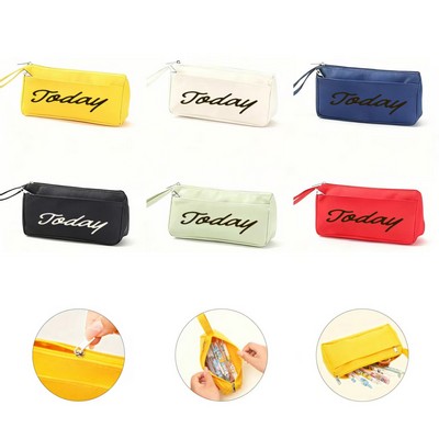 Zipper Double-Layer Pencil Case